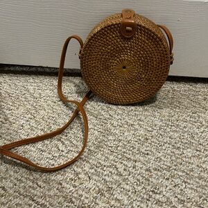 Woven basket bag. Great for beach vacations.